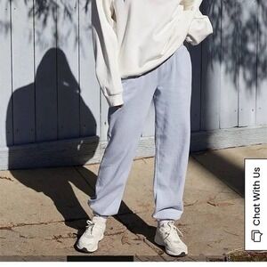 John Galt Womens Light Blue Size S Fleece Jogger Sweatpants Elastic Waist Lounge